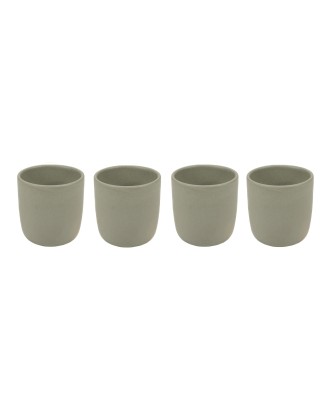 Set 4 cesti ceramica pentru espresso, 9 cm, Mira Light Grey - VILLACER